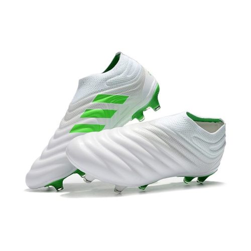 Botas De Futbol Hombre Adidas Copa 19+ FG – Blanco Verde – botas de futbol baratas,botas de futbol cordones